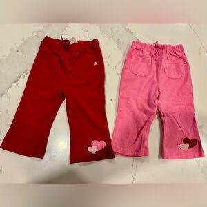 6-12 months Heart Patch Pull-On Pants - Red and Pink Cherokee 90s vintage